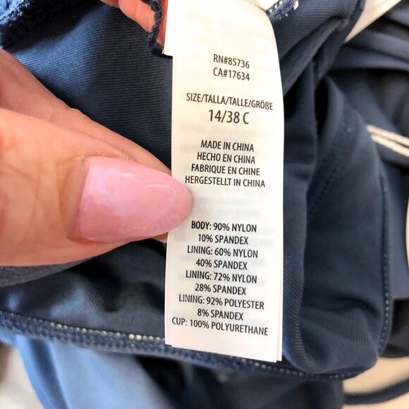 CONTOURS COCO REEF Keepsake Stellar One-Piece Swimsuit  US 14 38C Slate Ble NWT - Picture 11 of 12